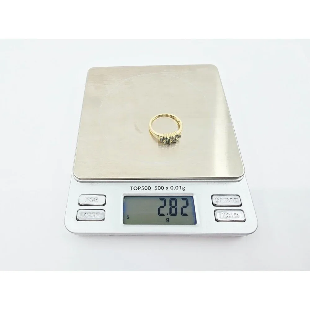 Beautiful 14K Karat Solid Yellow Gold Designer Green Spinel Ring - Size 8